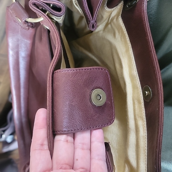 Cole Haan G Series Brown Leather Gold Pocket Shoulder Bag - Picture 12 of 12